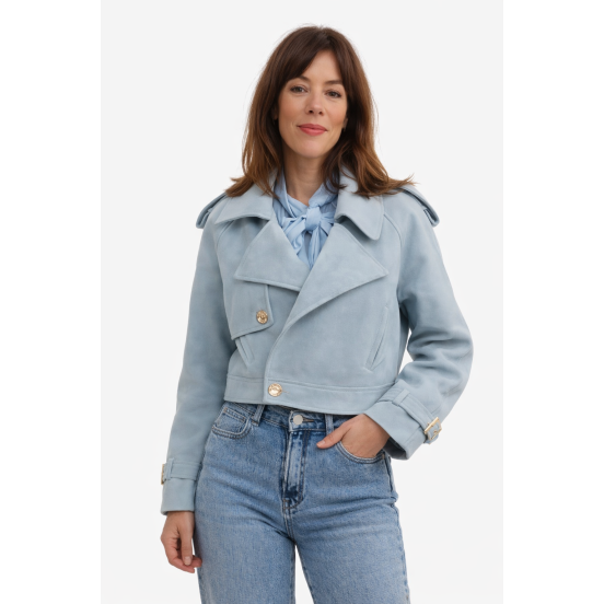 CAZADORA BIKER CIELO