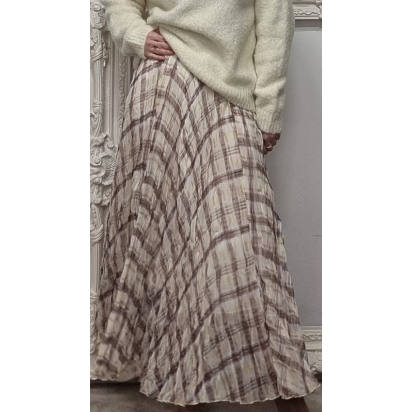 FALDA PLISADOS BEIGE