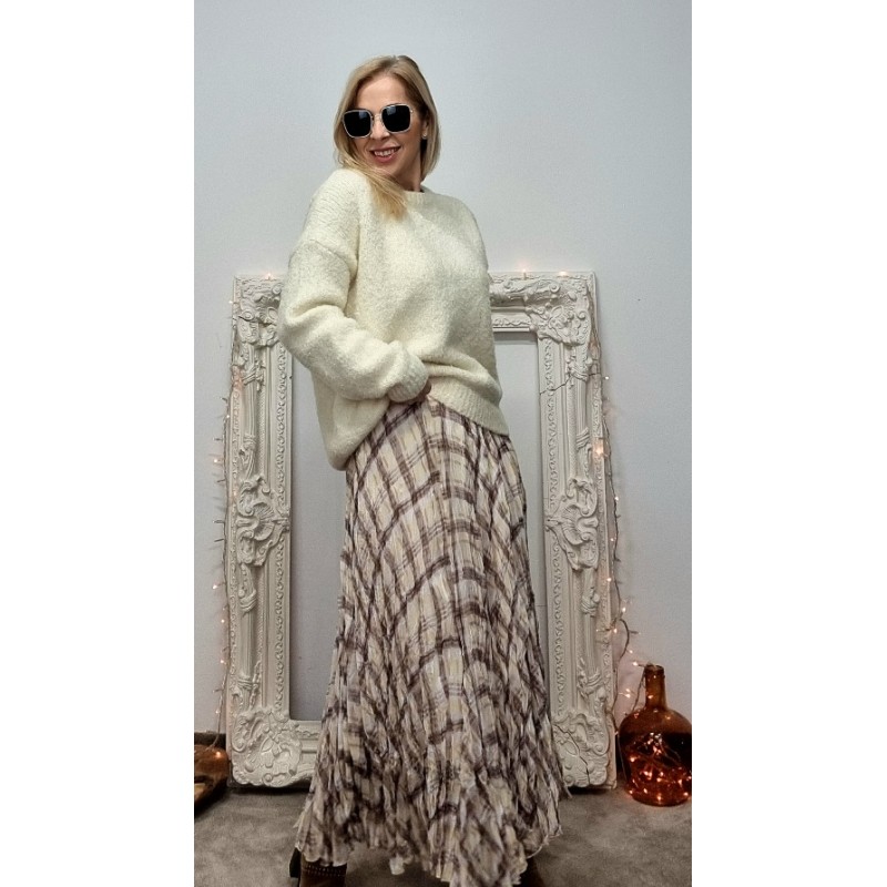 FALDA PLISADOS BEIGE