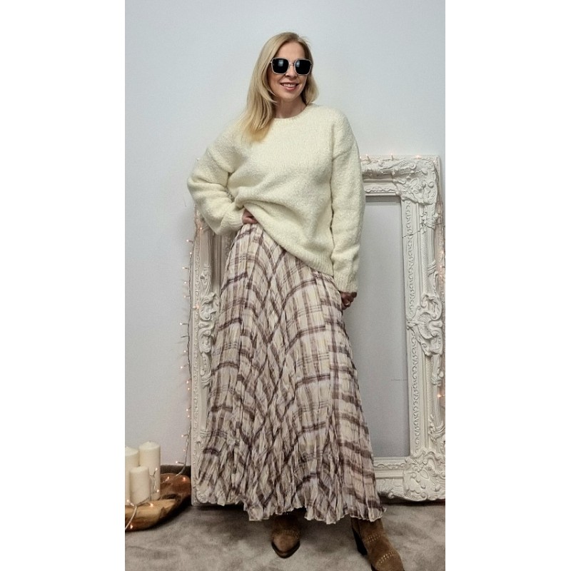FALDA PLISADOS BEIGE