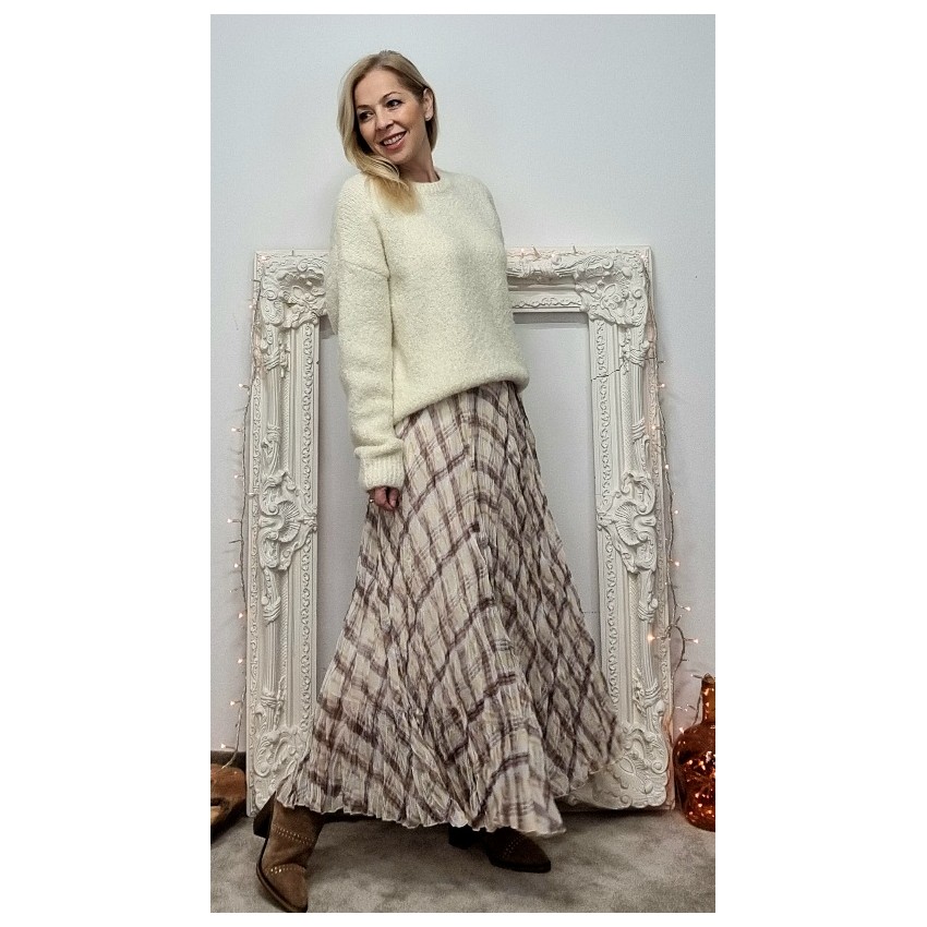 FALDA PLISADOS BEIGE