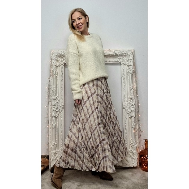 FALDA PLISADOS BEIGE