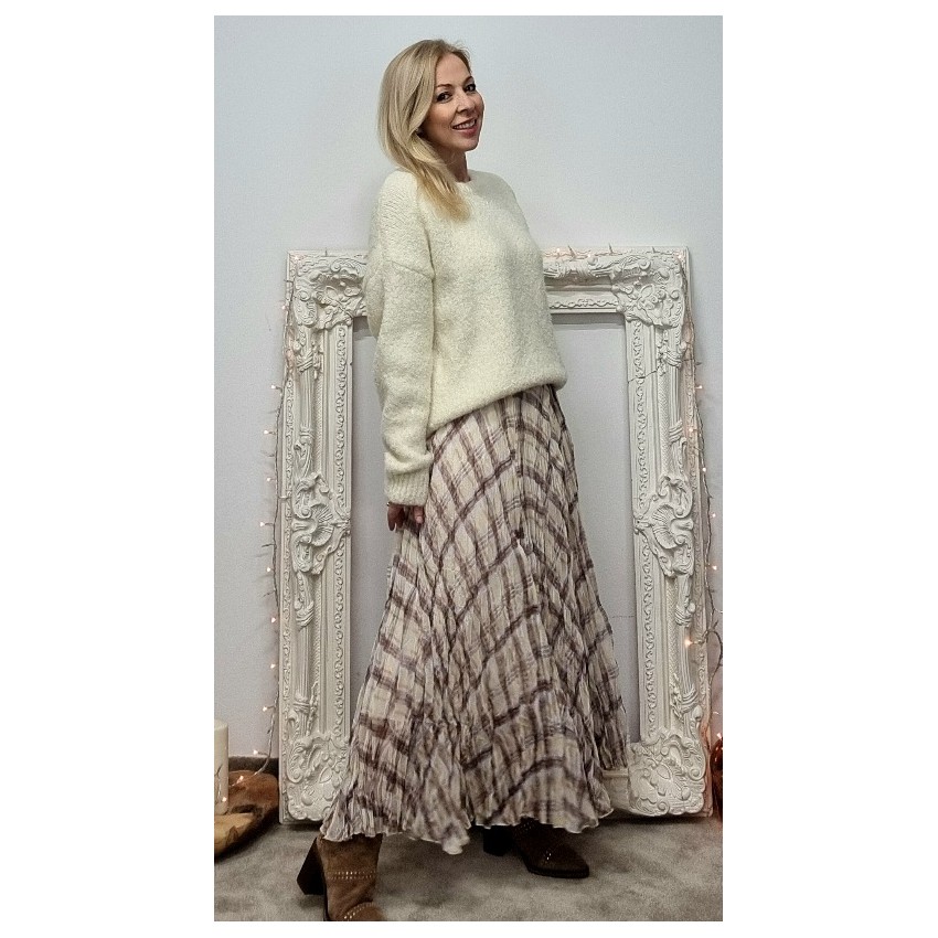 FALDA PLISADOS BEIGE