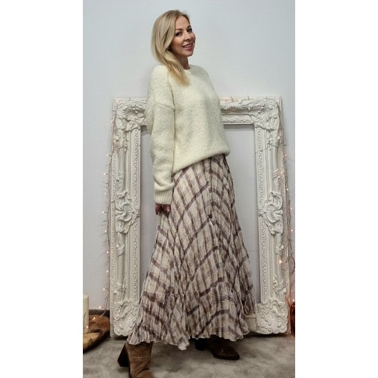 FALDA PLISADOS BEIGE
