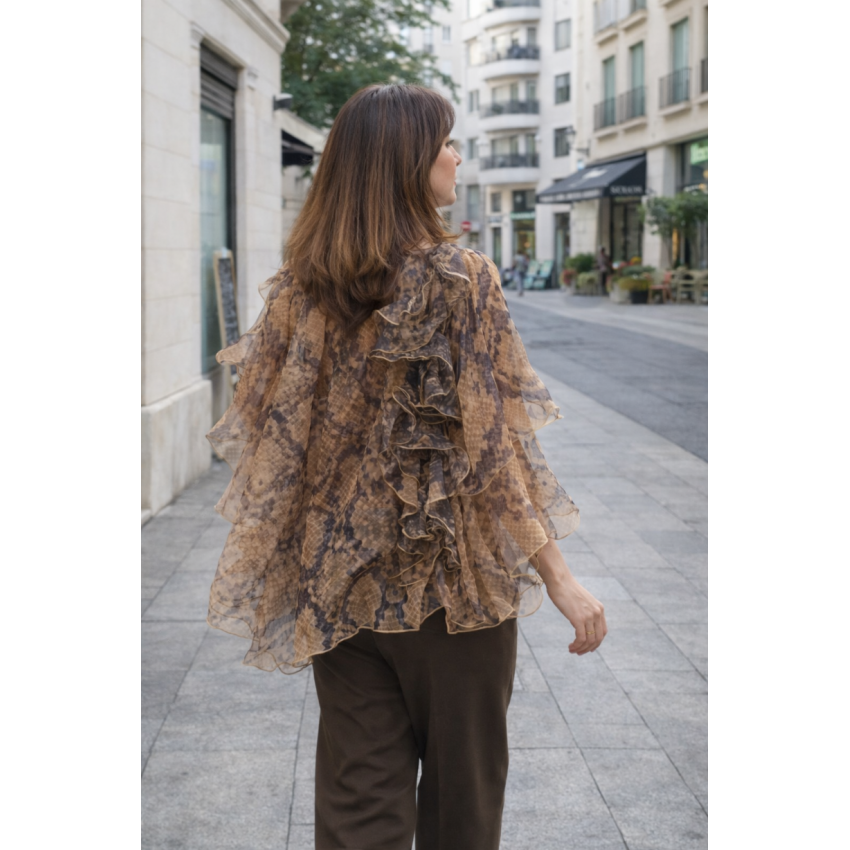BLUSA ORGANZA ANIMAL PRINT