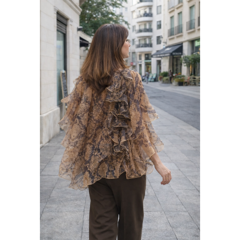 BLUSA ORGANZA ANIMAL PRINT