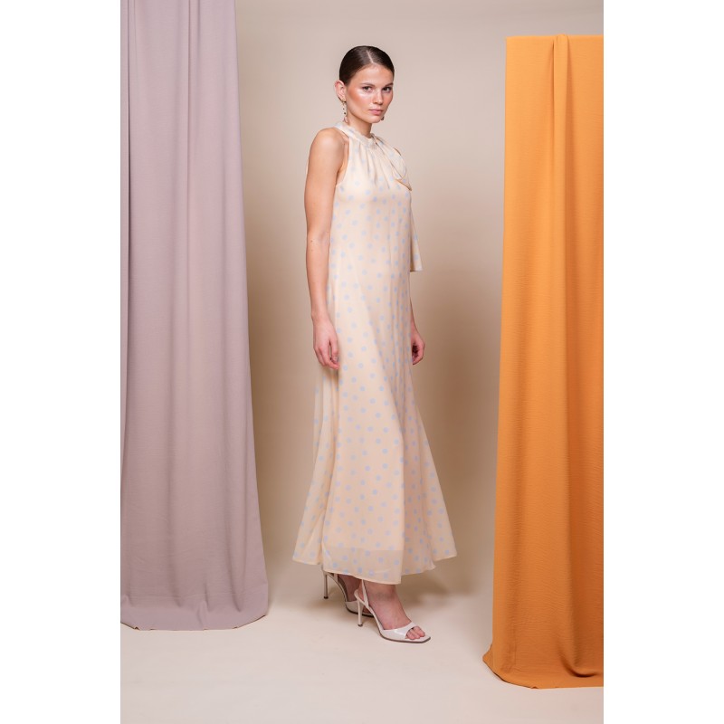 VESTIDO LUNARES Y CAPITA DE FLORES