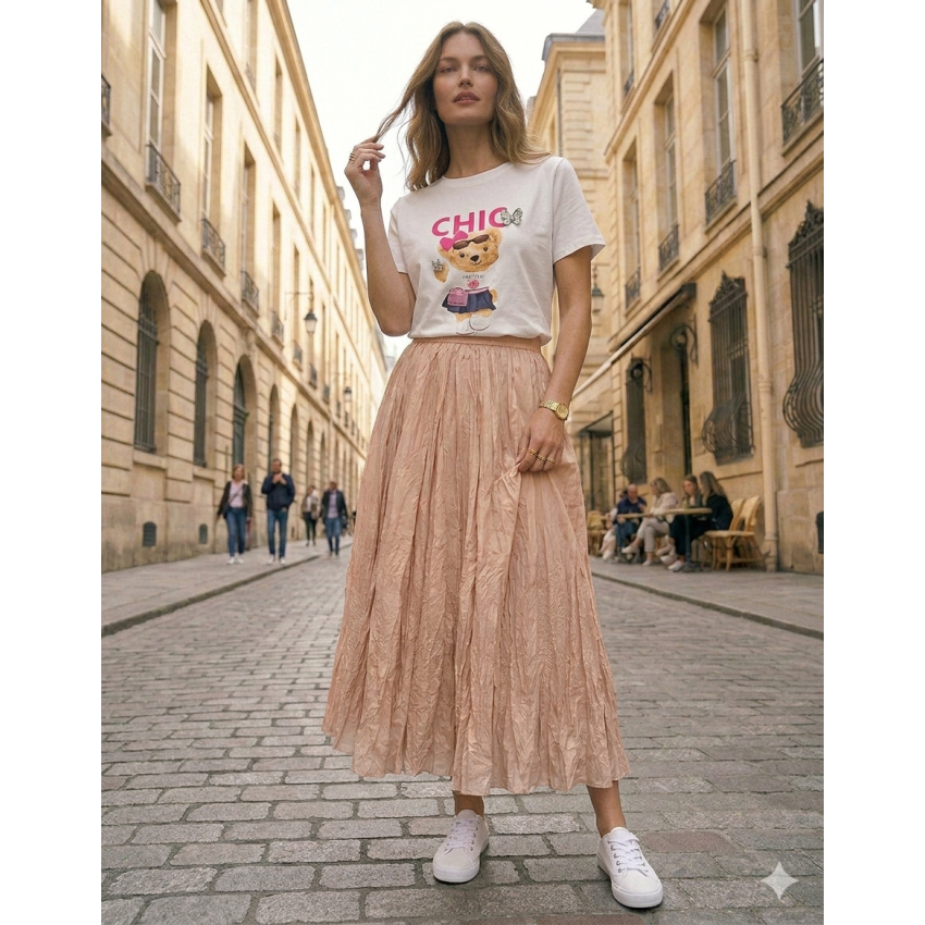 FALDA PLISADOS ROSA