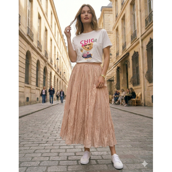 FALDA PLISADOS ROSA