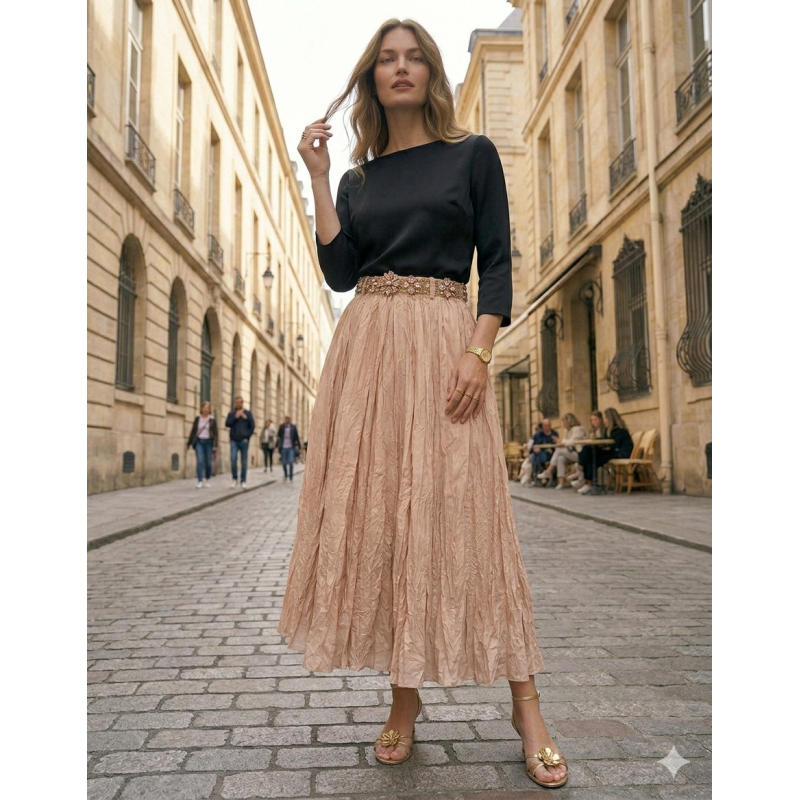 FALDA PLISADOS ROSA