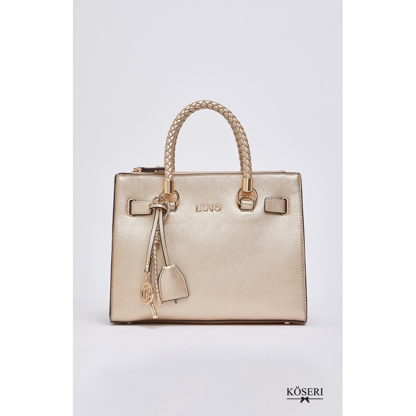 BOLSO MANH DORADO METALIZADO