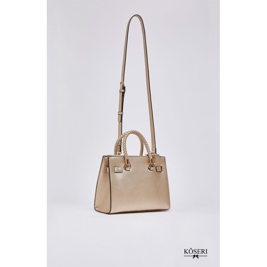 BOLSO MANH DORADO METALIZADO