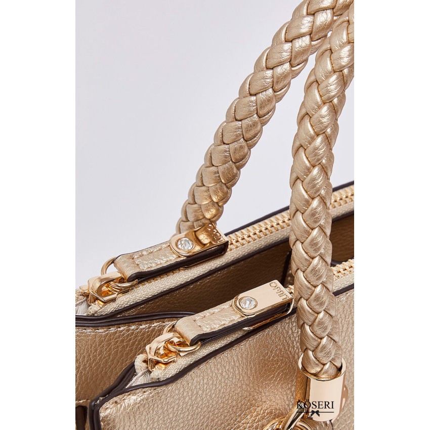 BOLSO MANH DORADO METALIZADO