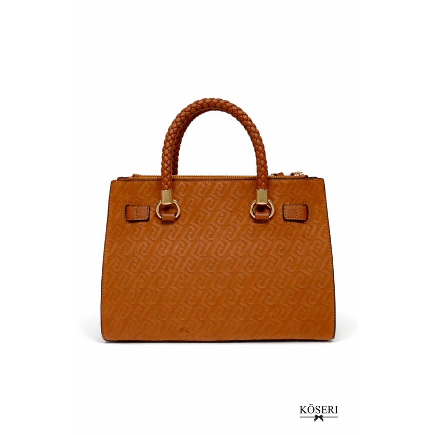 BOLSO MANH MARRON CON LOGO