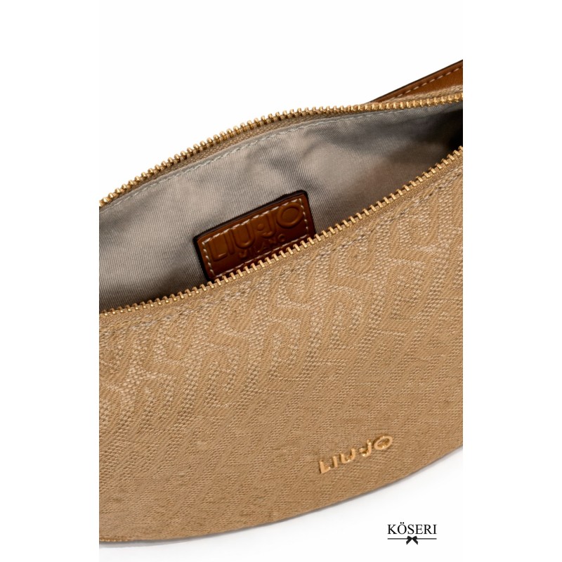 BOLSO KALISKA BEIGE CON LOGO PEQUEÑO