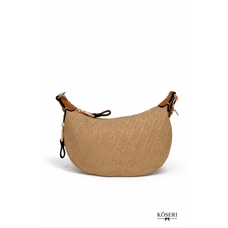 BOLSO KALISKA BEIGE CON LOGO PEQUEÑO