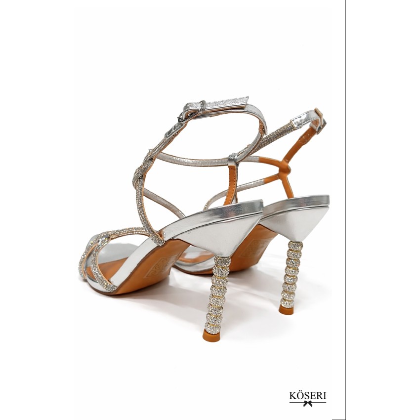 SANDALIA JOYA STRASS PLATA