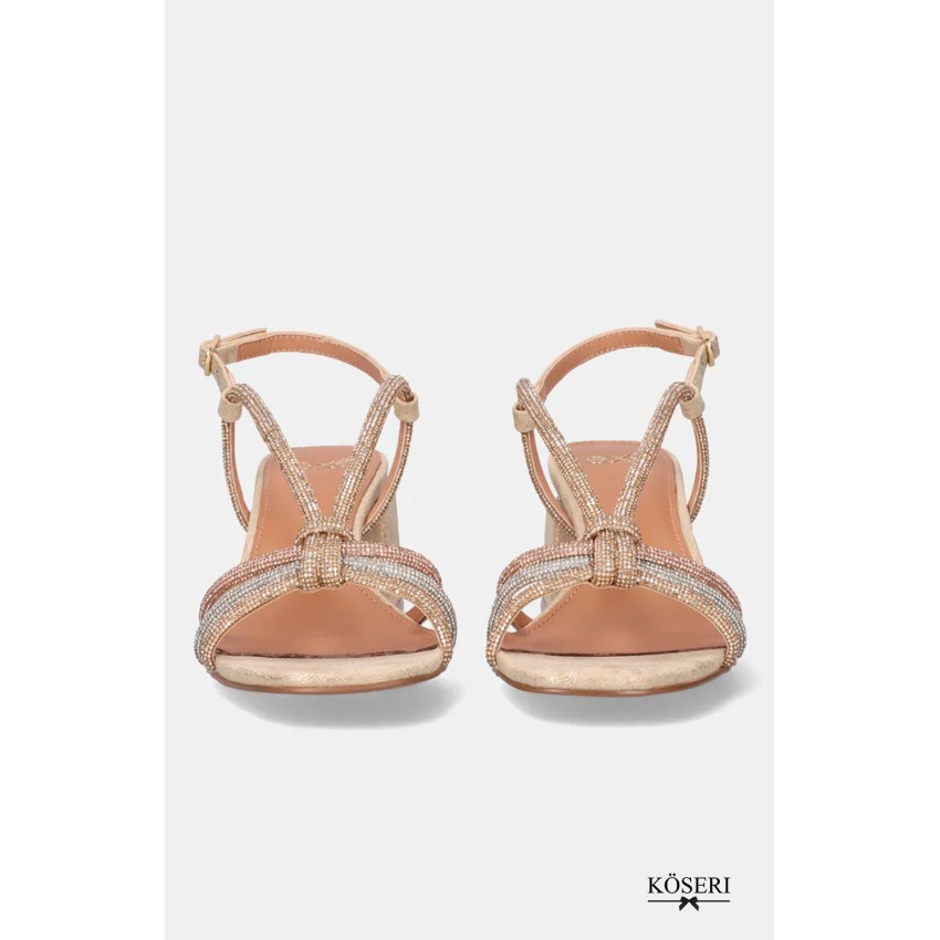 SANDALIA STRASS TACON MEDIO ORO