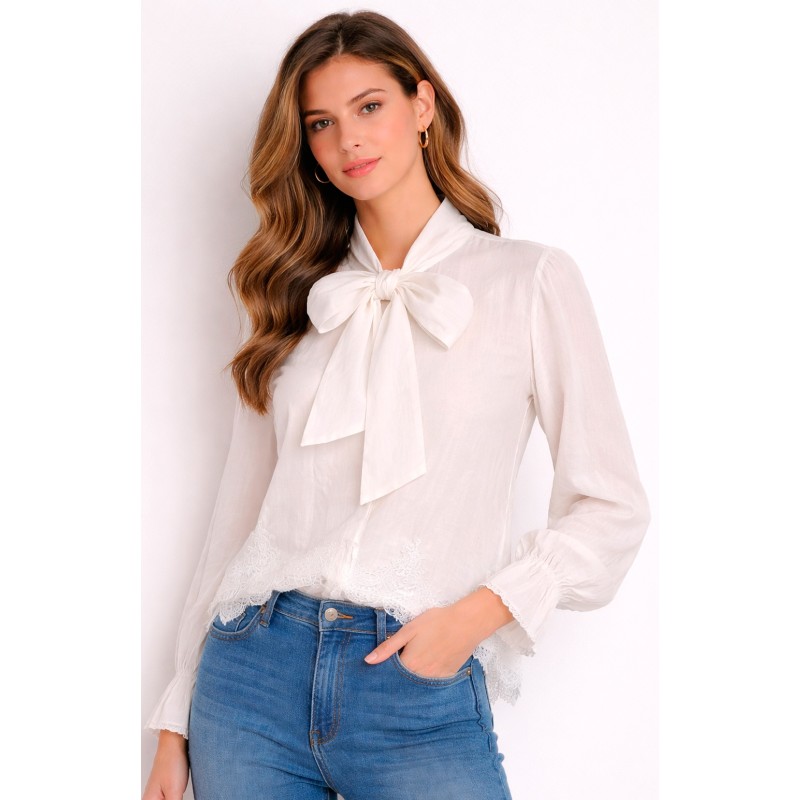 BLUSA LAZO BLANCA