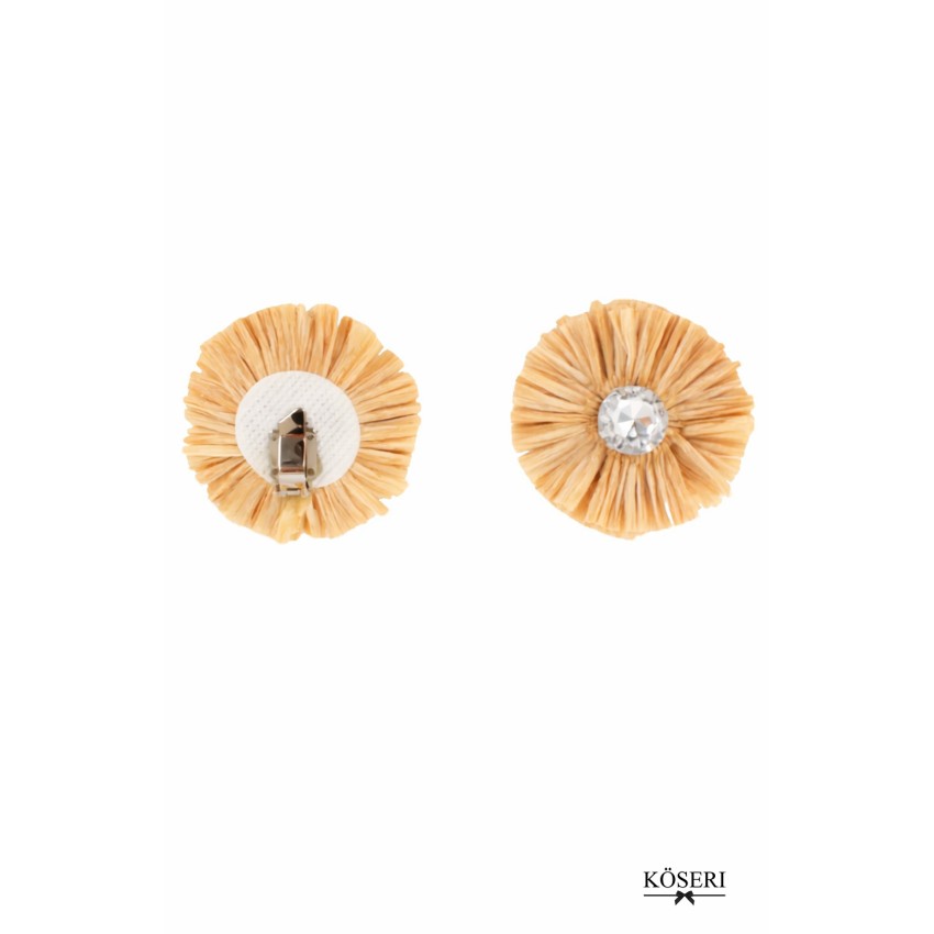 ACCESORIO FLOR DE RAFIA CON BRILLO PARA CALZADO STAR LOVE, FLOR BRILLANTE