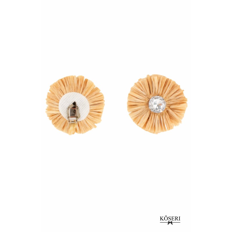 ACCESORIO FLOR DE RAFIA CON BRILLO PARA CALZADO STAR LOVE, FLOR BRILLANTE