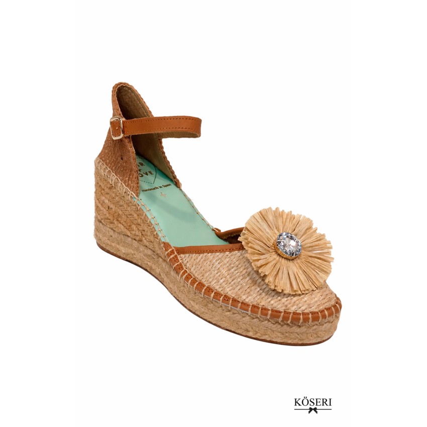 ALPARGATA RAFIA NATURAL STAR LOVE. LIBRA 12