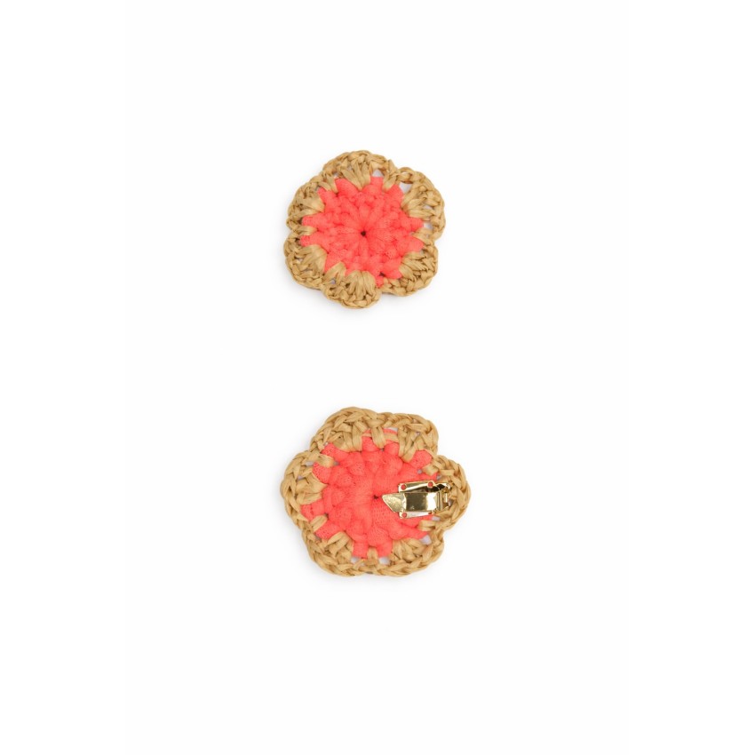 ACCESORIO FLOR DE RAFIA CORAL PARA CALZADO STAR LOVE, FLOR CORAL