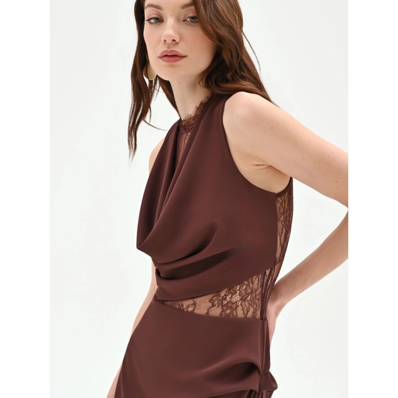 VESTIDO CHOCOLATE ENCAJE