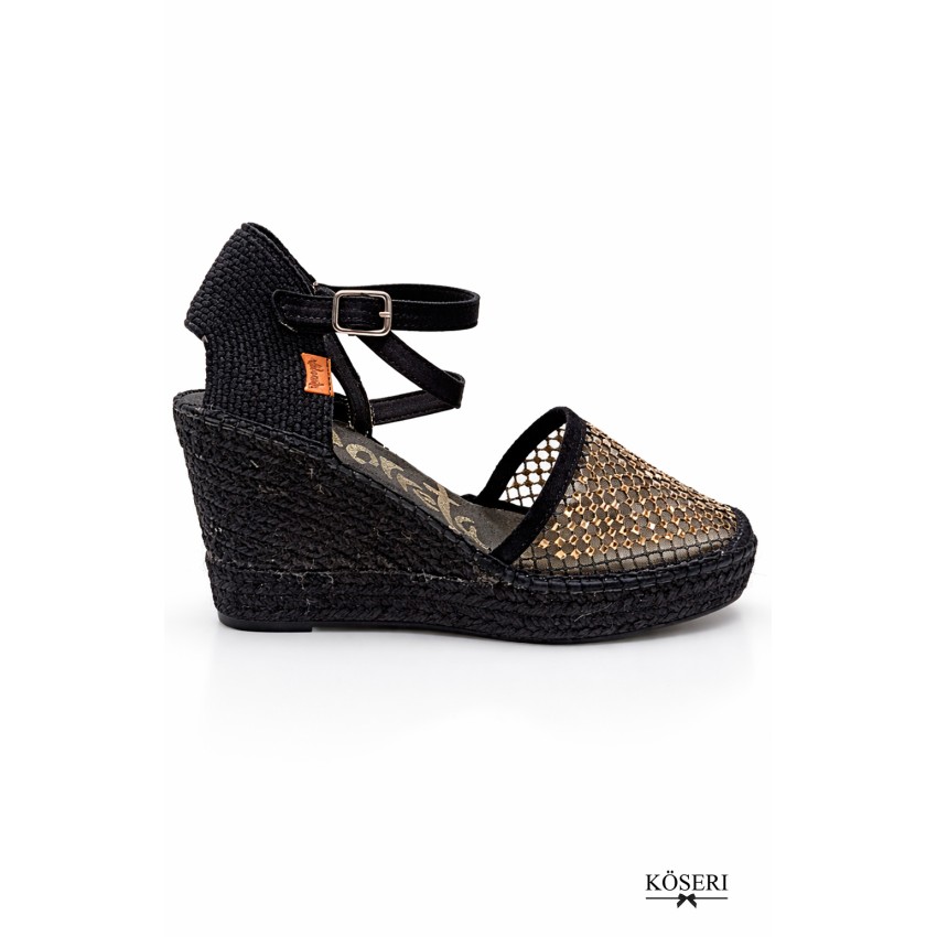 ALPARGATA REJILLA NEGRA CRISTAL