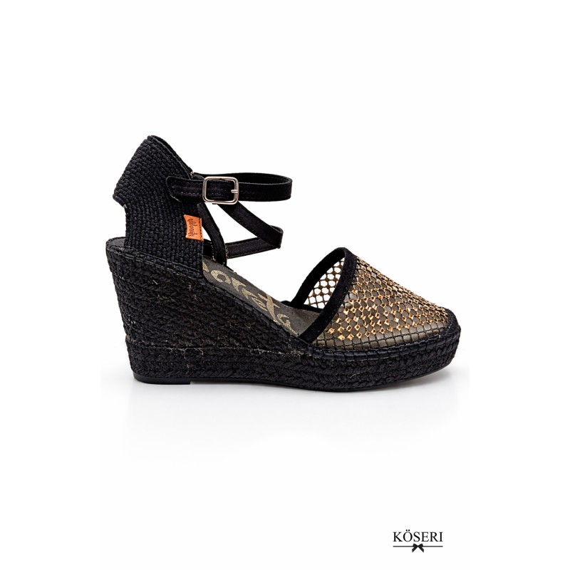 ALPARGATA REJILLA NEGRA CRISTAL