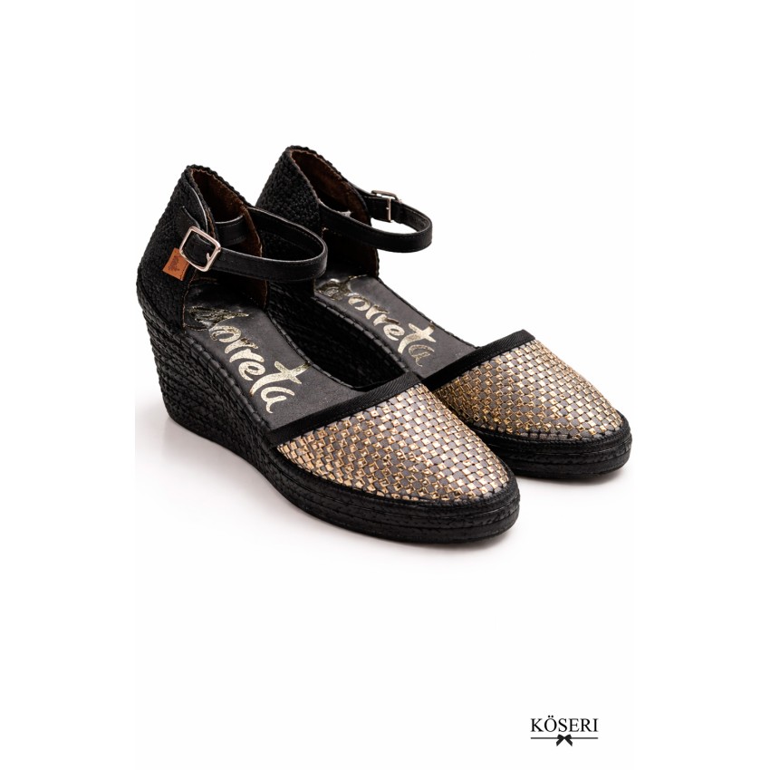 ALPARGATA REJILLA NEGRA CRISTAL