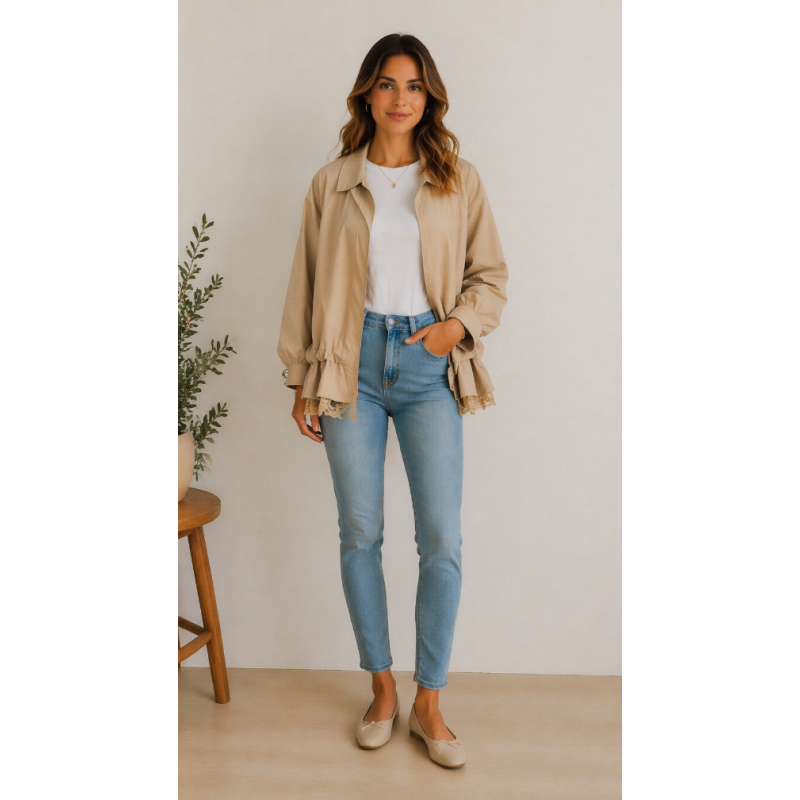 GABARDINA DENTELLE BEIGE