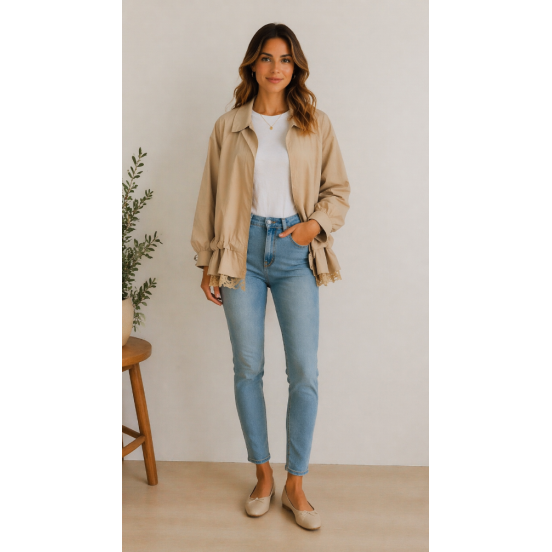 GABARDINA DENTELLE BEIGE