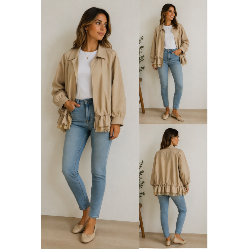 GABARDINA DENTELLE BEIGE