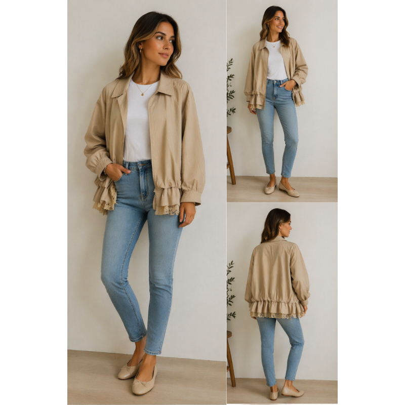 GABARDINA DENTELLE BEIGE