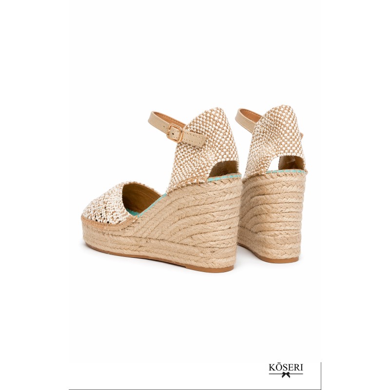 ALPARGATA DE CUÑA ALTA CAMEL