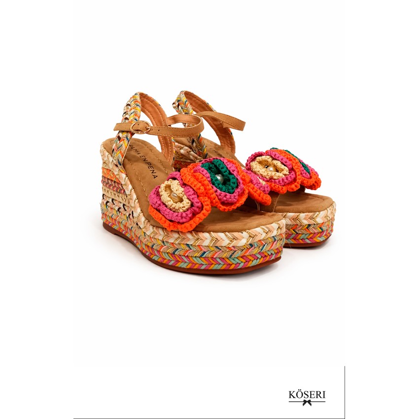 ALPARGATA DE FLORES CROCHET MULTICOLOR