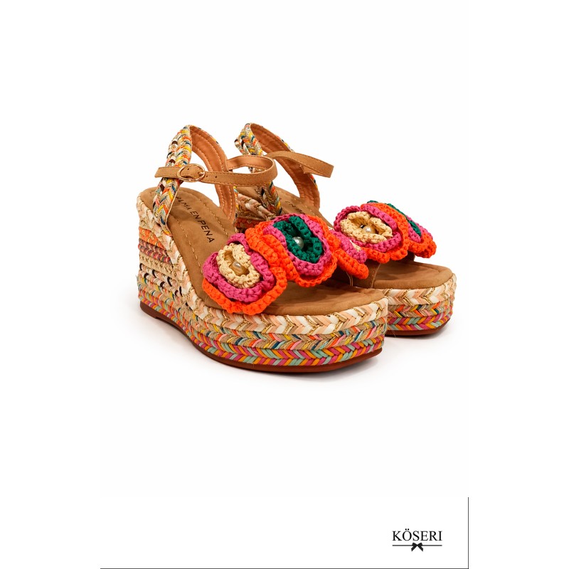 ALPARGATA DE FLORES CROCHET MULTICOLOR