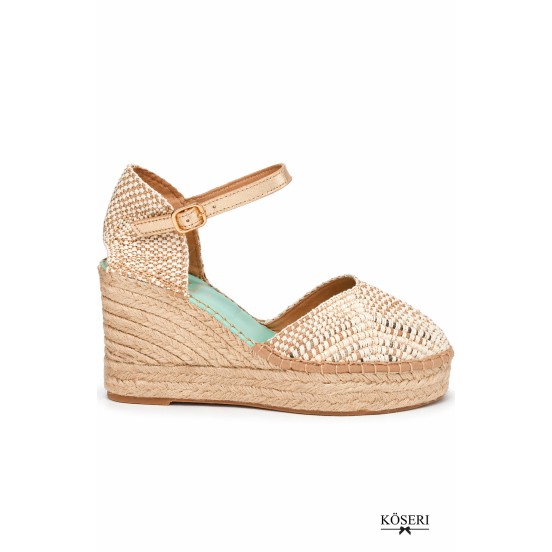 ALPARGATA DE CUÑA ALTA CAMEL