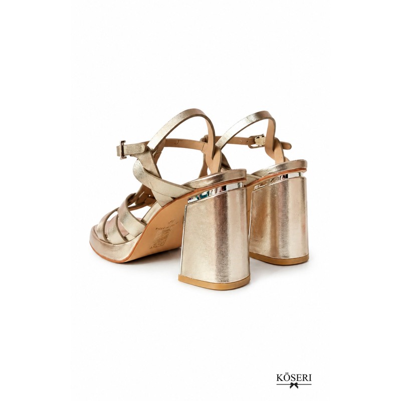 SANDALIA METAL BRONCE TACON ALTO