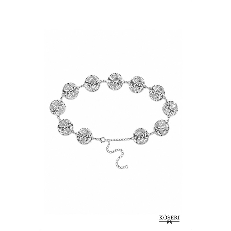 CINTURON METAL ONDAS PLATA