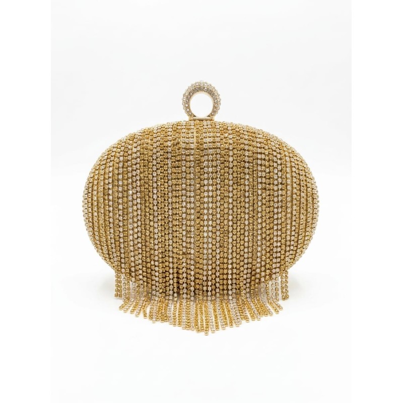 BOLSO FIESTA CRISTALES Y ANILLO ORO