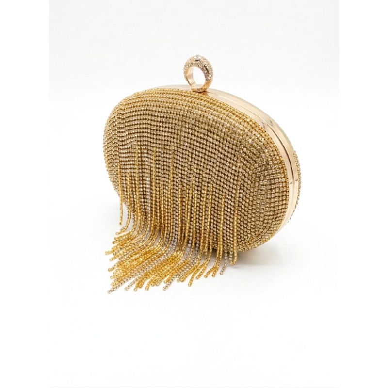 BOLSO FIESTA CRISTALES Y ANILLO ORO