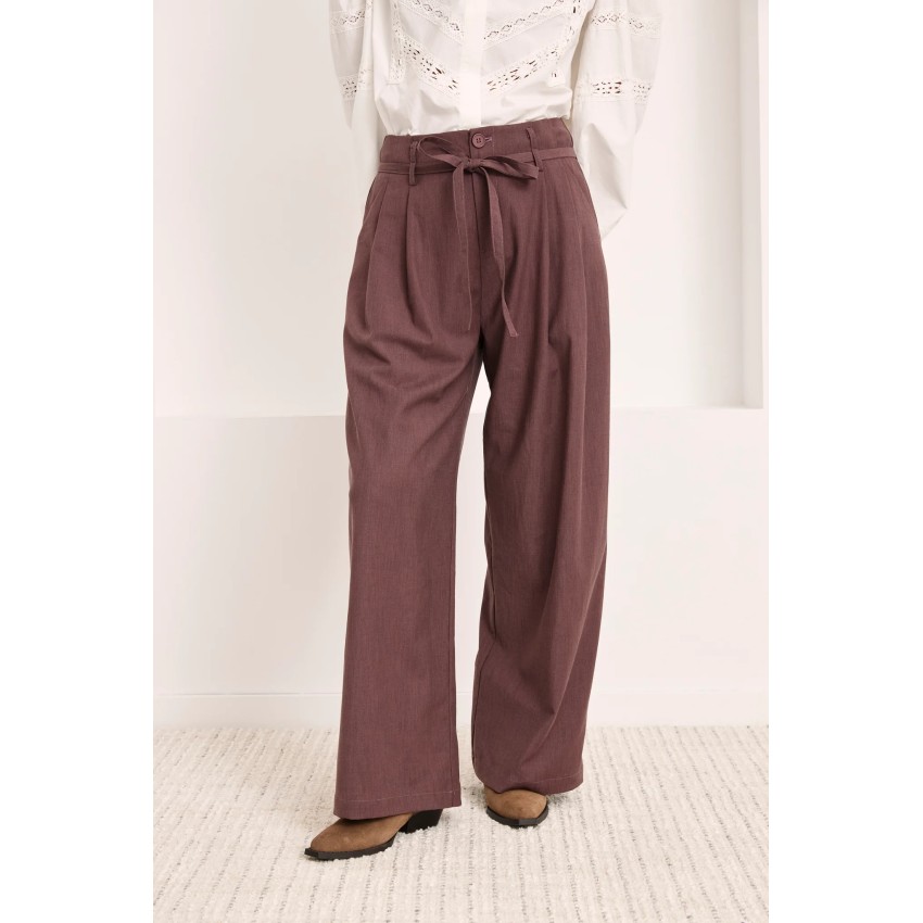 PANTALÓN SASTRE PINZAS - MAUVE