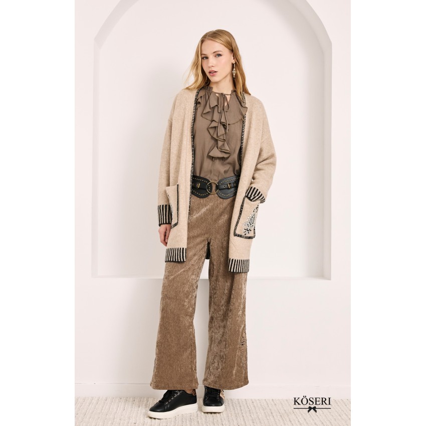 CARDIGAN LANA DETALLES CONTRASTE - CAMEL