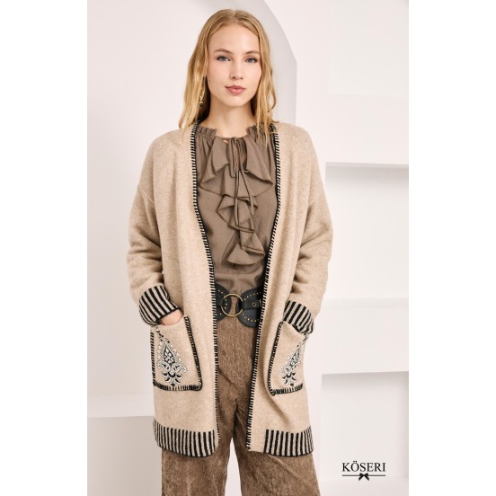 CARDIGAN LANA DETALLES CONTRASTE - CAMEL