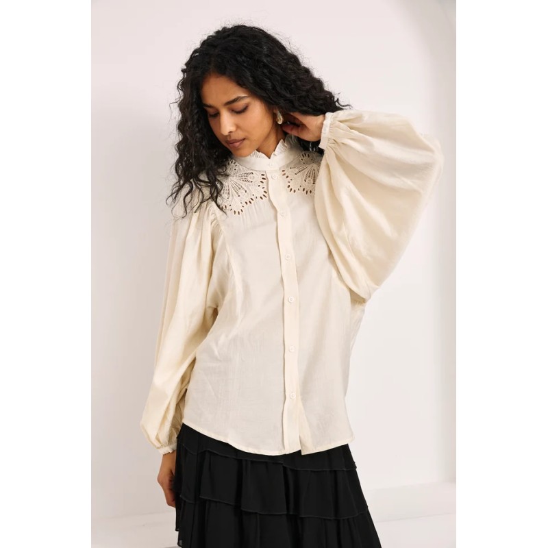 BLUSA MANGA GLOBO - CRUDO