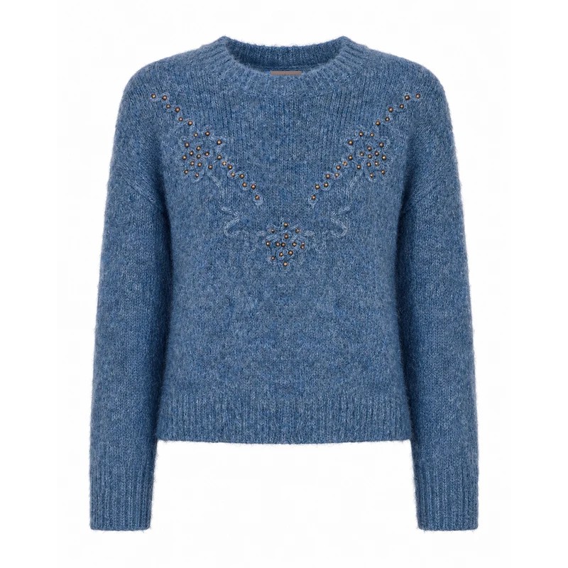 JERSEY FILIGRANAS TACHUELAS - AZUL