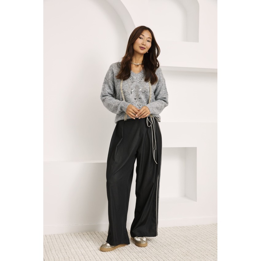 JERSEY LANA LENTEJUELAS - GRIS