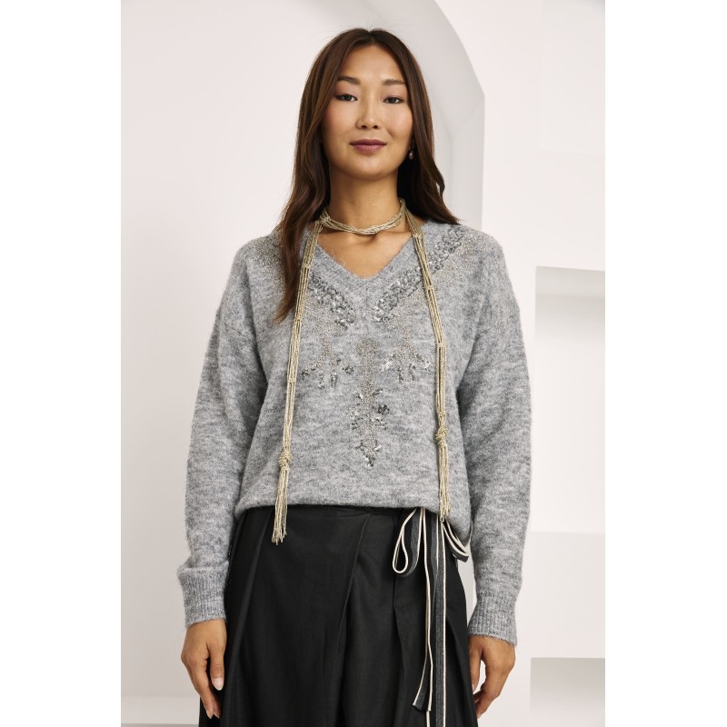 JERSEY LANA LENTEJUELAS - GRIS